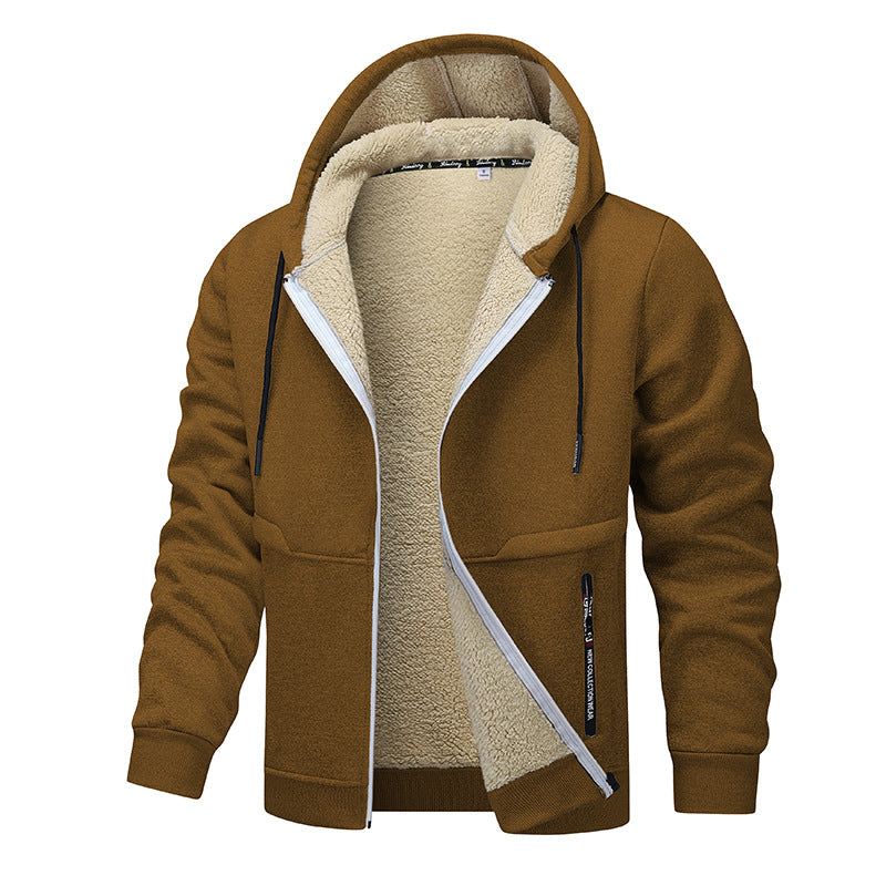 Men's Sherpa-Lined Zip-Up Hooded Jacket (photo 8)