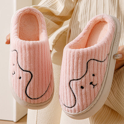 Striped Cat Plush House Slippers (photo 3)