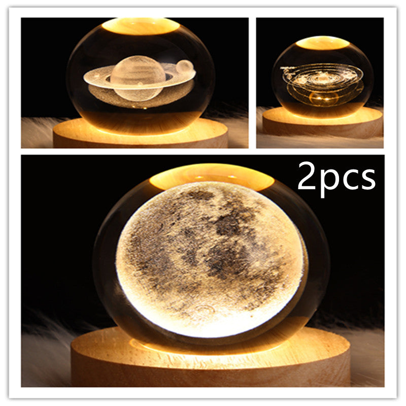 Wood Base Crystal Ball Night Lamp (photo 31)