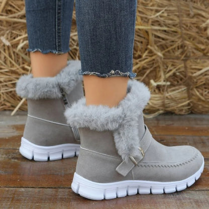 Women's Plush-Lined Buckle Snow Ankle Boots (photo 8)