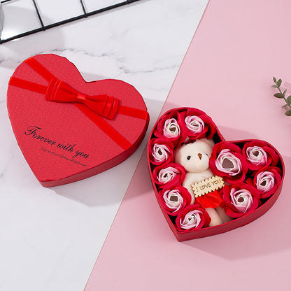 Heart-Shaped Soap Rose Gift Box (photo 4)