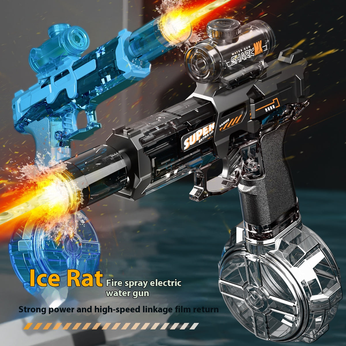 Electric Water Blaster Toy with LED Lights, Rechargeable (photo 4)