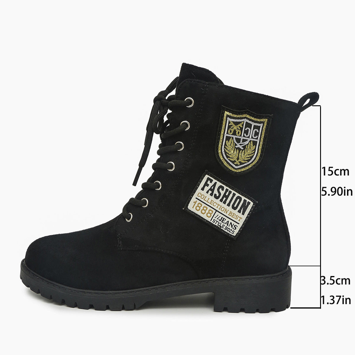 Women's Lace-Up Chunky Heel Ankle Boots (photo 7)