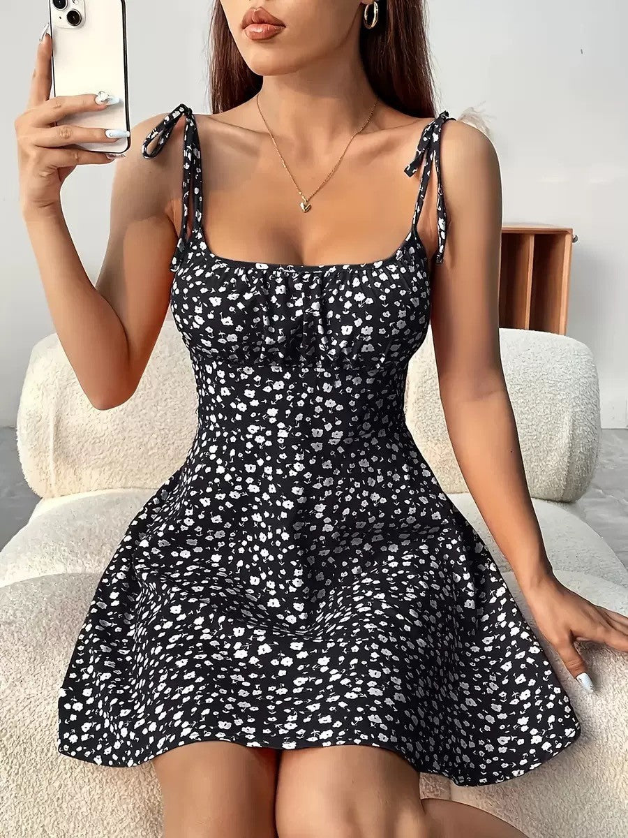 Women's Printed A-Line Short Dress (photo 9)