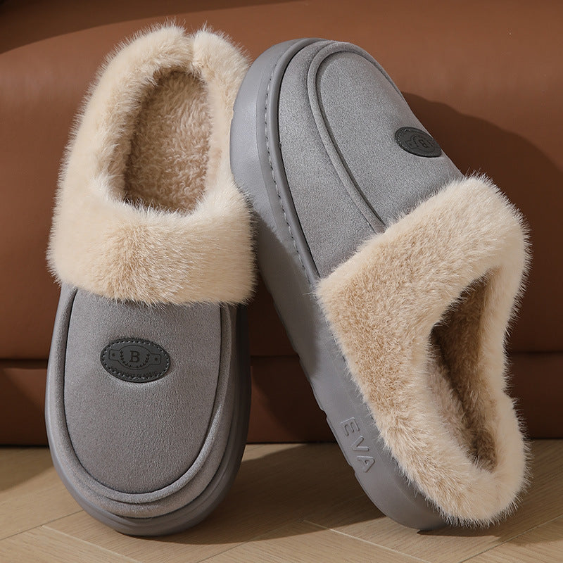 Men's Suede Plush-Lined House Slippers (photo 5)