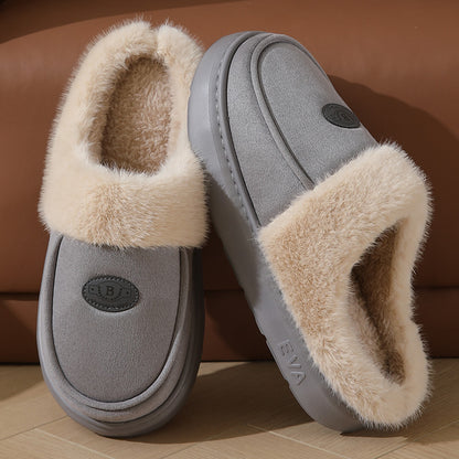 Men's Suede Plush-Lined House Slippers (photo 5)