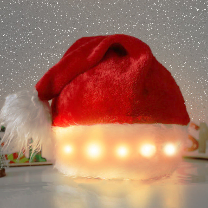 LED Light-Up Plush Santa Hat (photo 9)