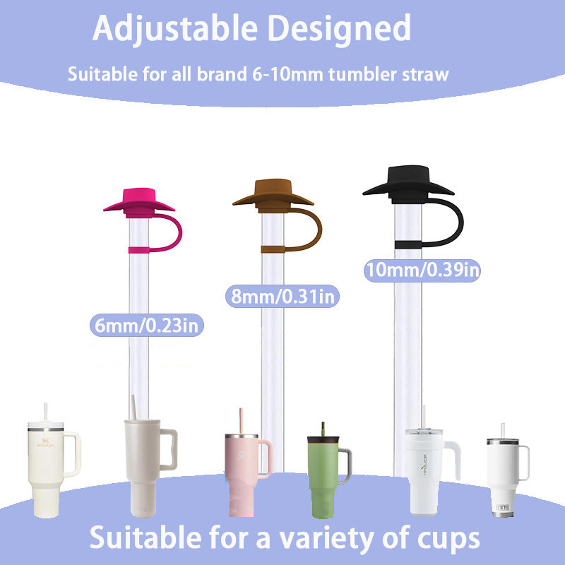Silicone Hat-Shaped Straw Toppers (photo 3)