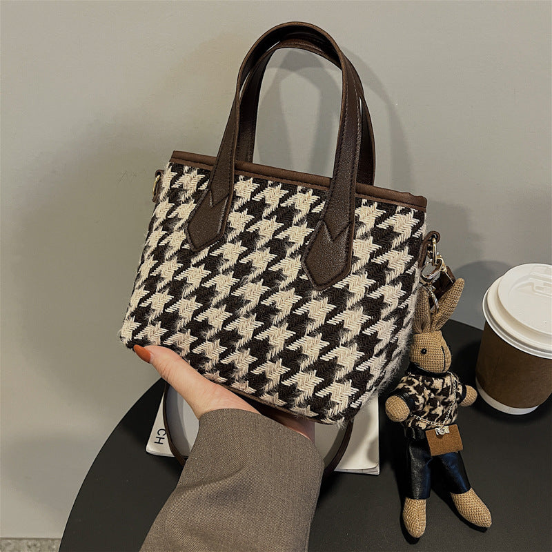 Houndstooth and Plaid Mini Shoulder Bag (photo 8)