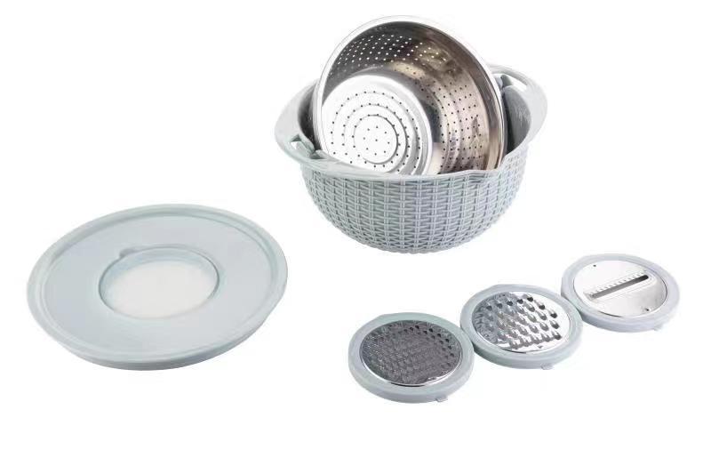 Rotating Double-Layer Colander with Slicer Blades (photo 6)