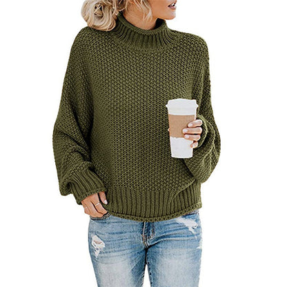 Women's Solid Turtleneck Knit Pullover (photo 8)
