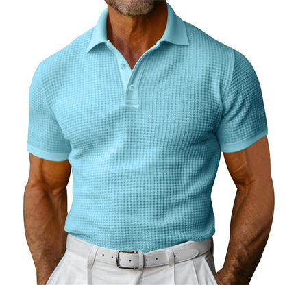 Men's Waffle Short-Sleeve Polo Shirt (photo 7)