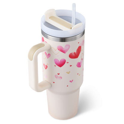 40 oz Insulated Stainless Steel Tumbler with Handle, Lid and Straw (photo 6)