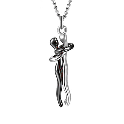 Hugging Figures Pendant Necklace (photo 4)