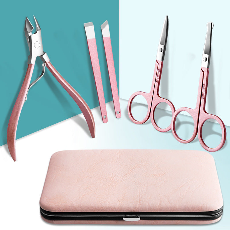 Stainless Steel Manicure Set with Pink Case (photo 4)
