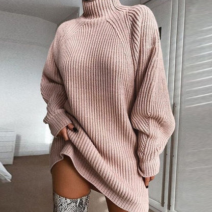 Women's Turtleneck Long Sweater Dress (photo 5)