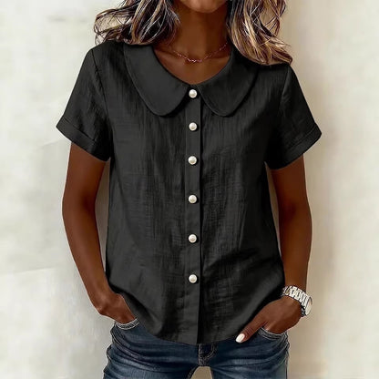 Women's Short-Sleeve Loose Casual Shirt (photo 4)