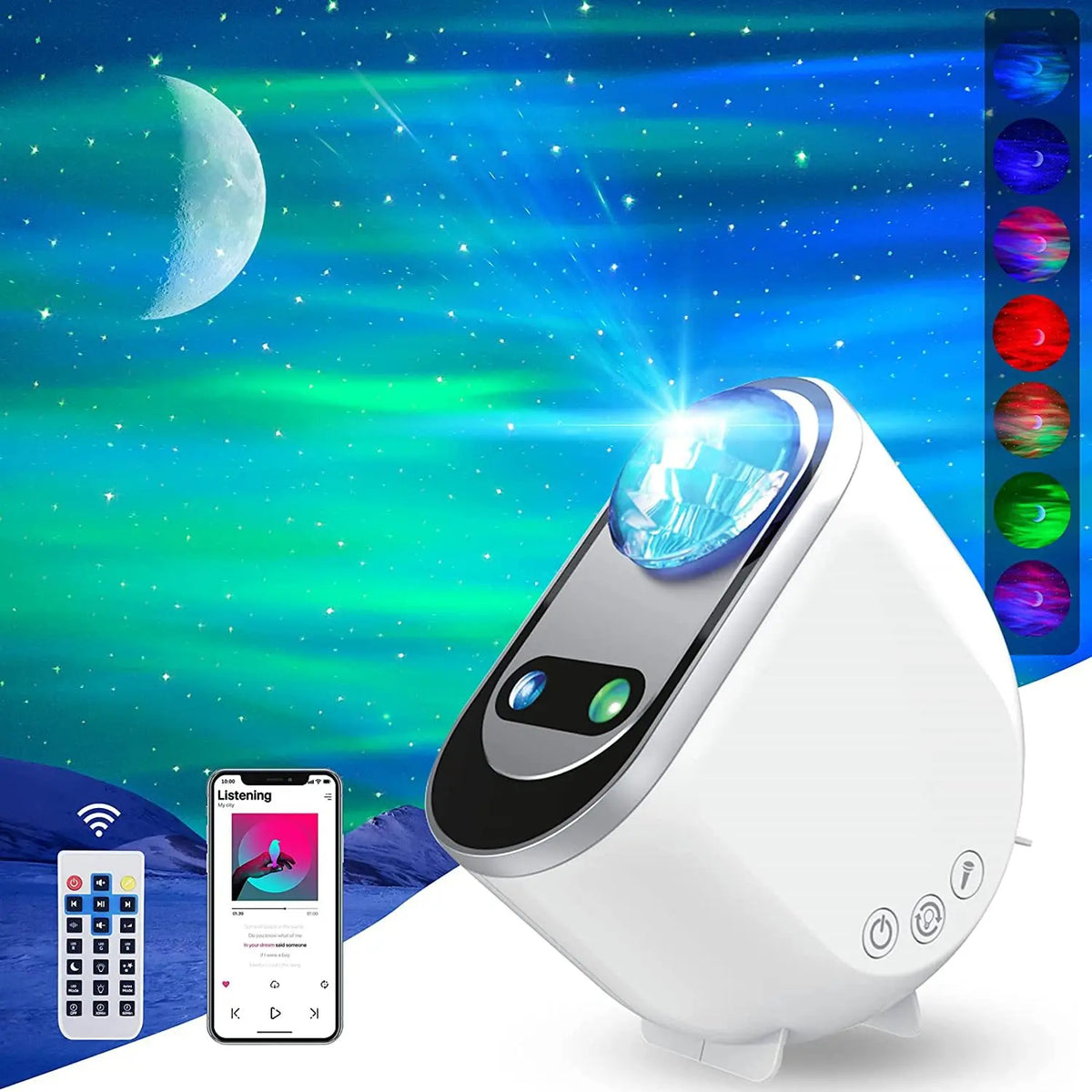 Aurora and Star Projector Night Light with Remote (photo 2)
