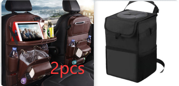 PU Leather Car Seat Back Organizer with Tissue Box (photo 21)