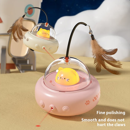 Electric Cat Teaser Toy with Feather, USB Rechargeable (photo 3)