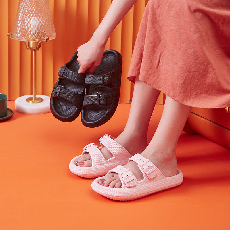 Platform Slide Sandals with Double Buckle, EVA (photo 2)