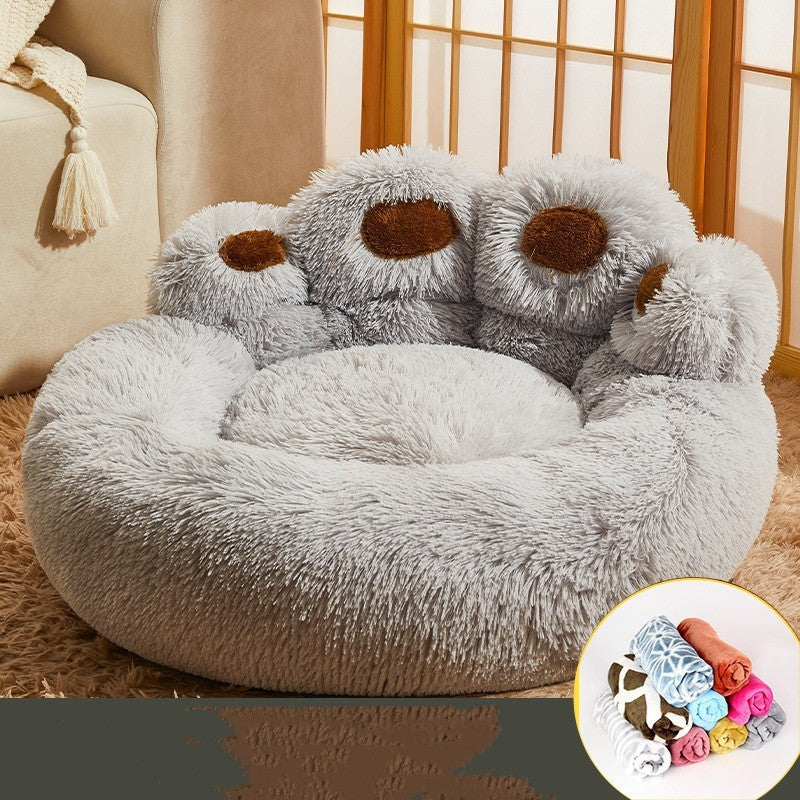 Round Plush Pet Bed for Dogs and Cats, 50 to 110 cm (photo 11)