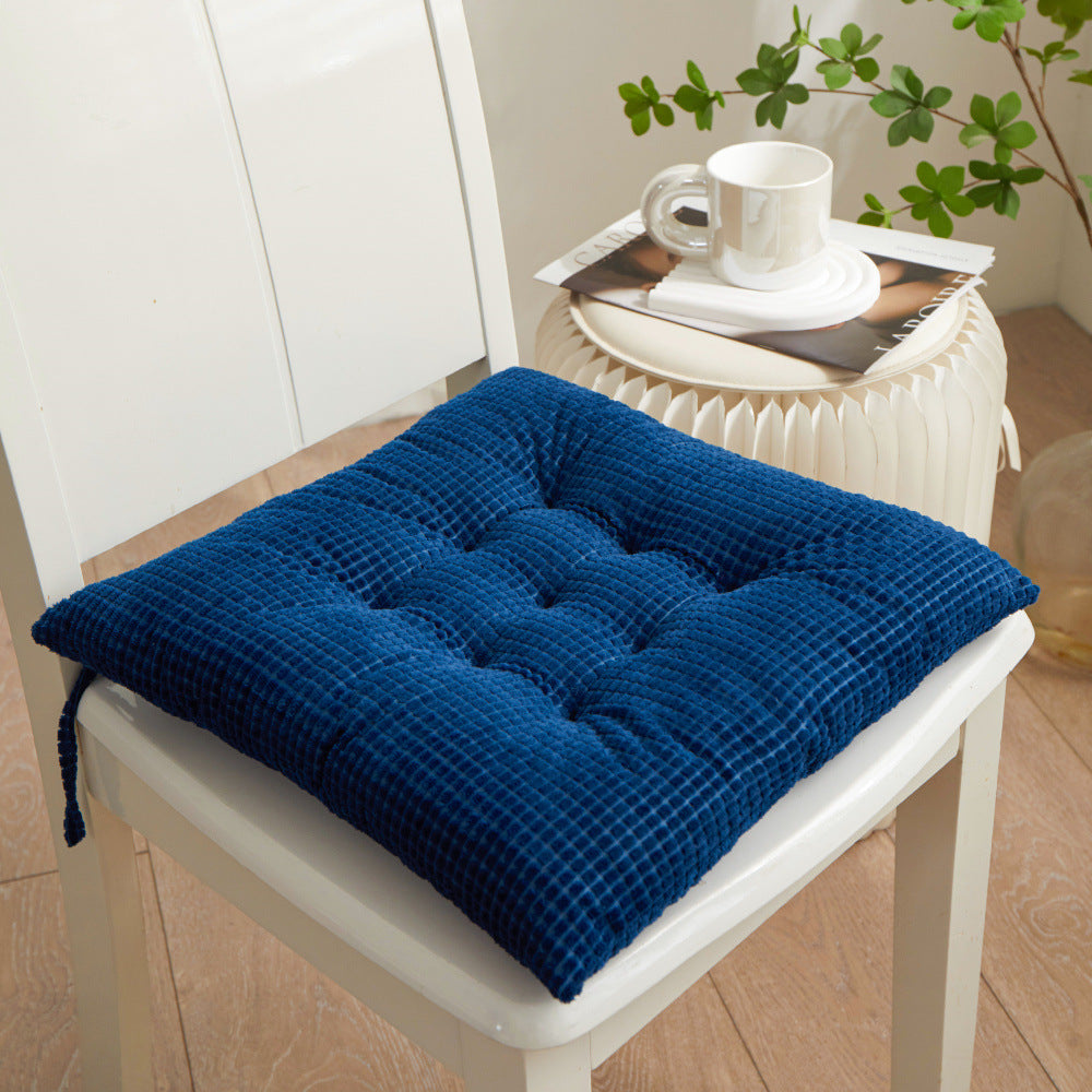 Corduroy Chair Cushion - Dark Blue (photo 4)