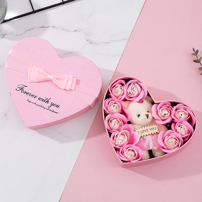 Heart-Shaped Soap Rose Gift Box (photo 6)