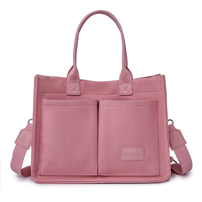 Multi-Pocket Canvas Tote and Shoulder Bag (photo 21)
