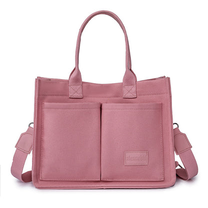 Multi-Pocket Canvas Tote and Shoulder Bag (photo 21)