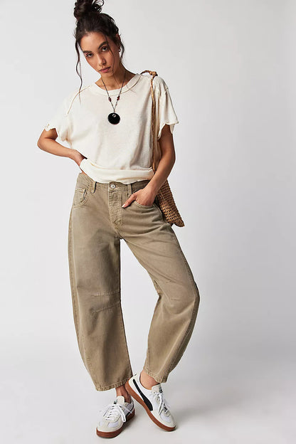 Women's Mid-Rise Wide-Leg Barrel Jeans (photo 7)