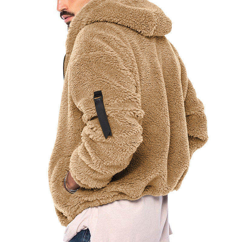 Men's Reversible Plush Hooded Zip Jacket (photo 8)