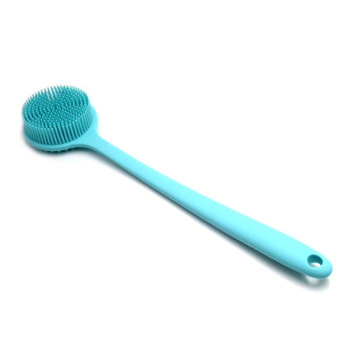 Silicone Back Scrubber with Long Handle - Blue (photo 2)