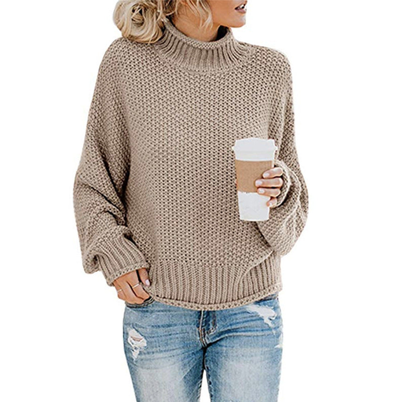 Women's Solid Turtleneck Knit Pullover (photo 10)