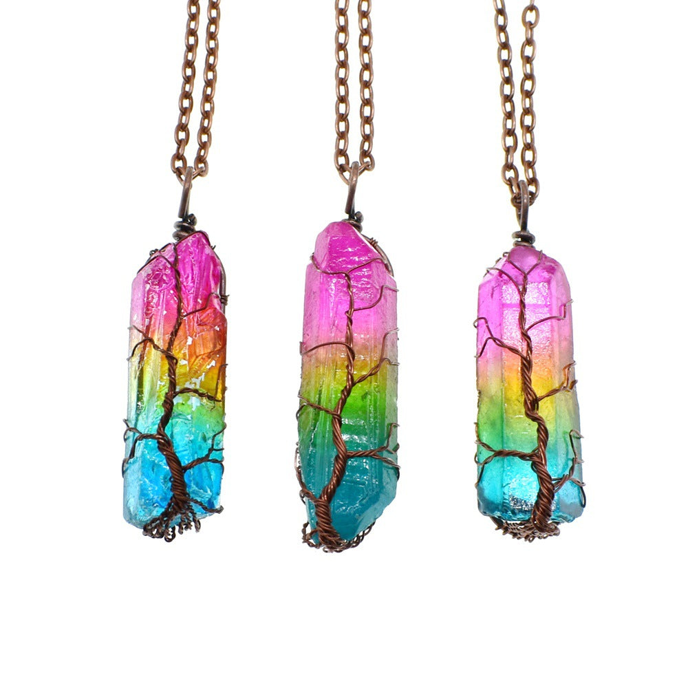 Stone Crystal Point Pendant Necklace (photo 9)