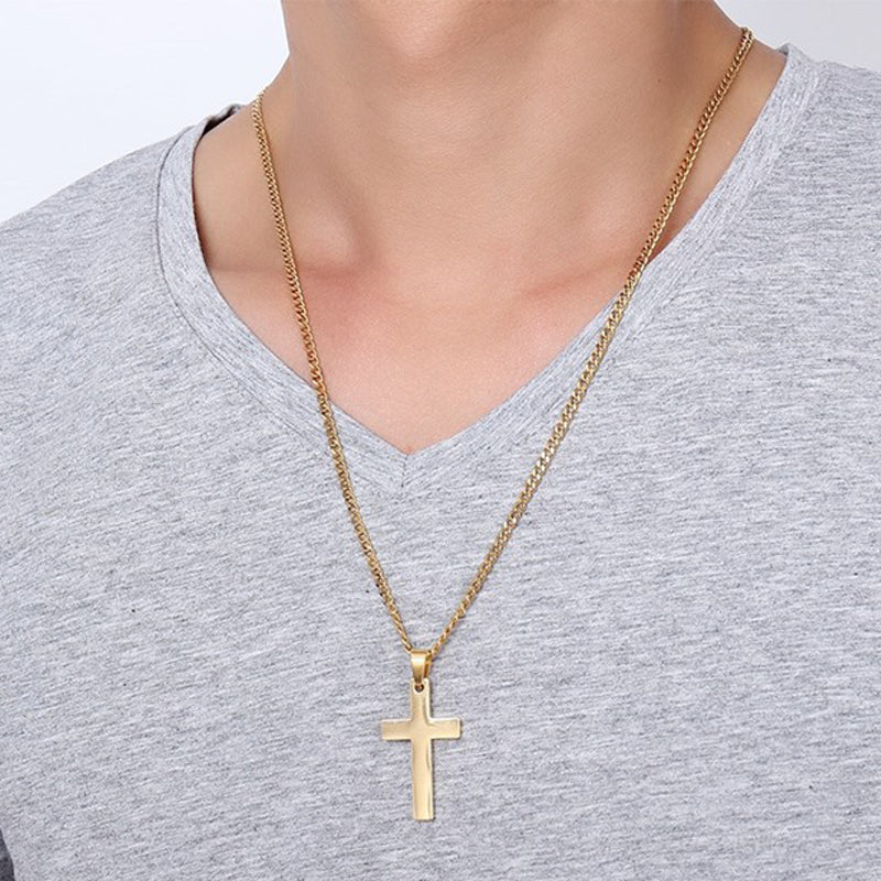 Stainless Steel Cross Pendant Necklace (photo 2)