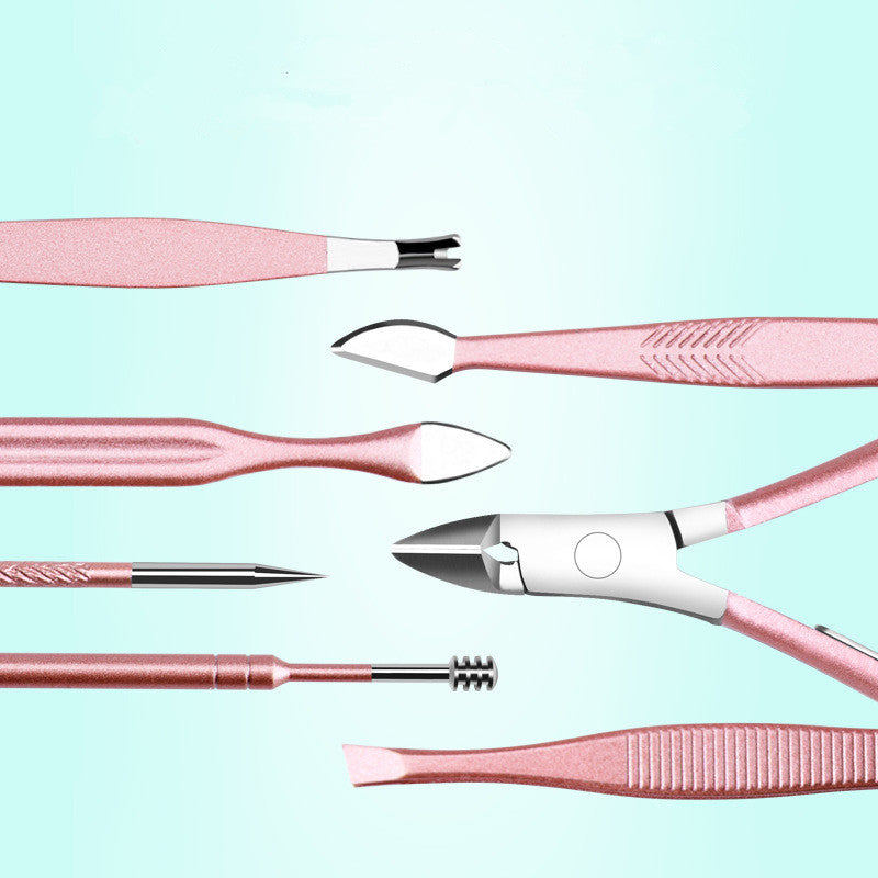 Stainless Steel Manicure Set with Pink Case (photo 5)