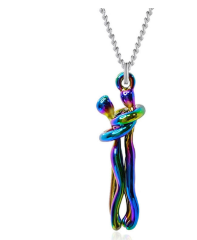 Hugging Figures Pendant Necklace (photo 9)