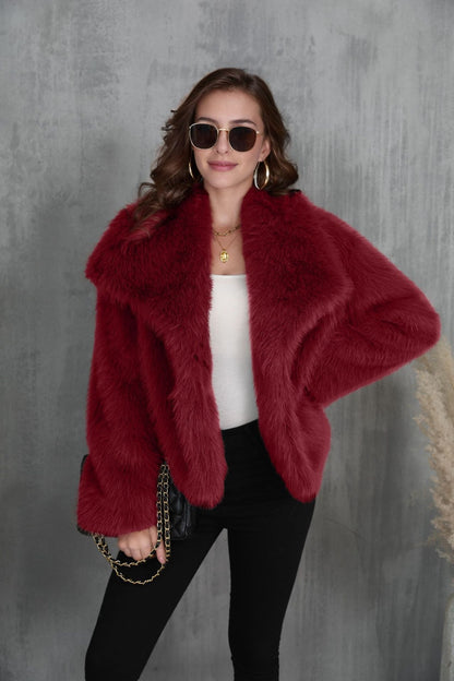 Women's Fluffy Plush Lapel Coat (photo 24)