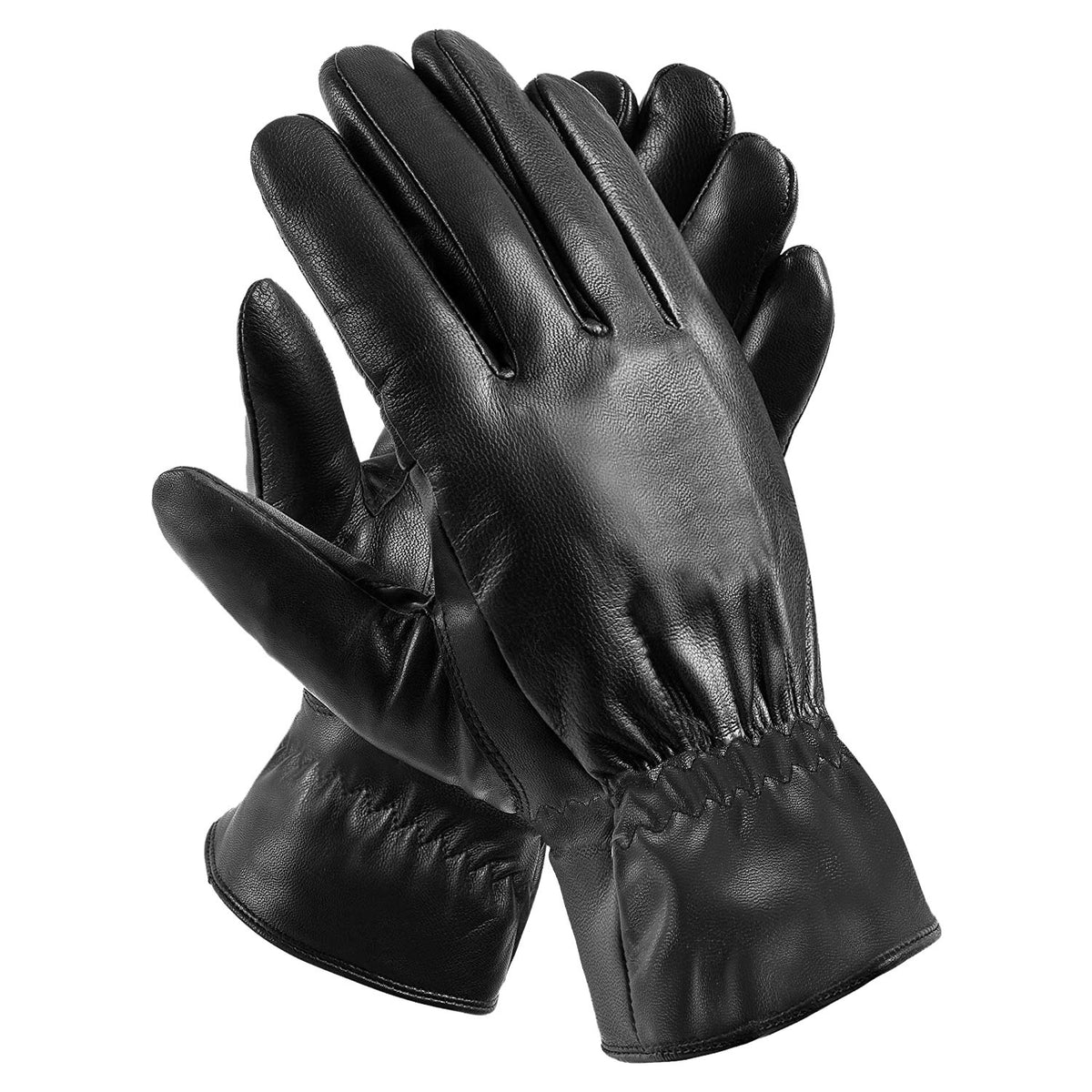 Unisex PU Leather Winter Gloves (photo 7)