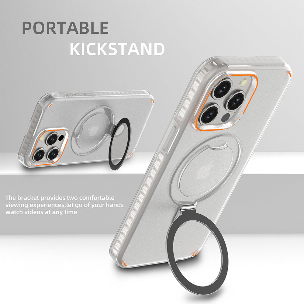 Magnetic Clear Phone Case with Hidden Stand for iPhone (photo 2)