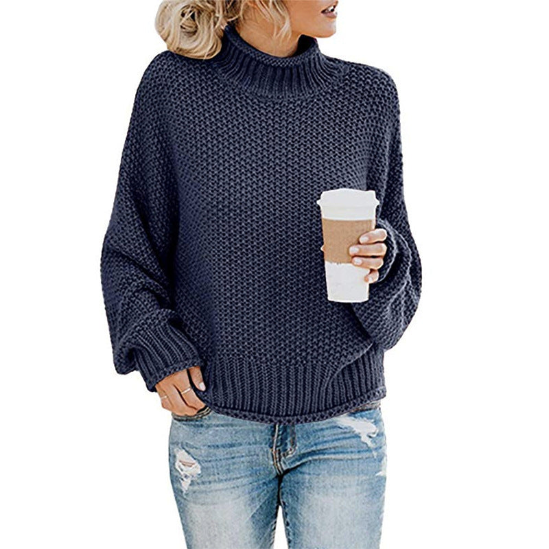 Women's Solid Turtleneck Knit Pullover (photo 13)