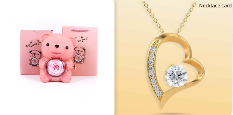 Rotating Bear and Rose Jewelry Gift Box (photo 15)