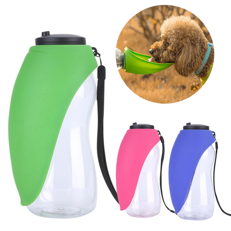Portable Dog Water Bottle with Leaf-Shaped Bowl, 680 ml (photo 2)