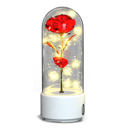 Preserved Rose LED Light and Bluetooth Speaker in Glass Dome (photo 17)