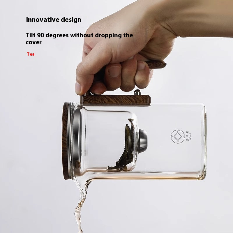 Magnetic Glass Tea Infuser Teapot with Wood Handle (photo 11)