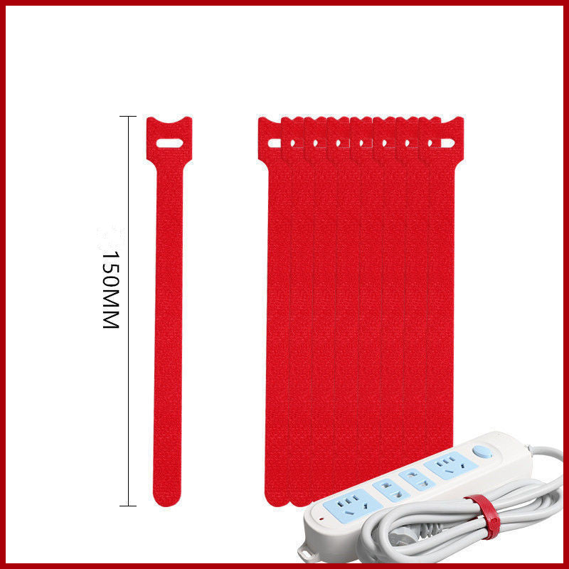 Reusable Hook-and-Loop Cable Ties - Red (photo 3)