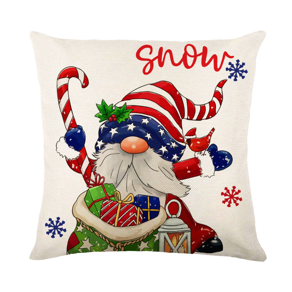 Snowflake Print Christmas Pillow Cover, 45 x 45 cm (photo 21)