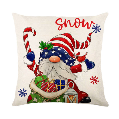 Snowflake Print Christmas Pillow Cover, 45 x 45 cm (photo 21)