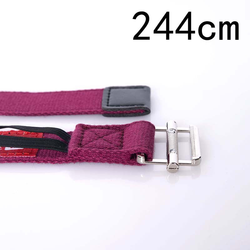 Cotton Yoga Strap with Buckle - Wine Red 8 ft (244 cm) (photo 3)